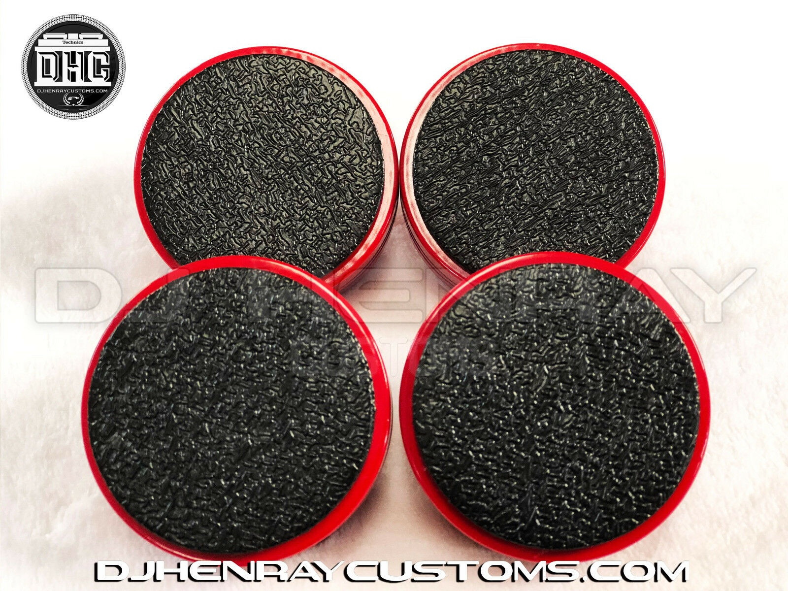 4 Custom billet aluminum turntable feet for technics 1200 Series red powder coat