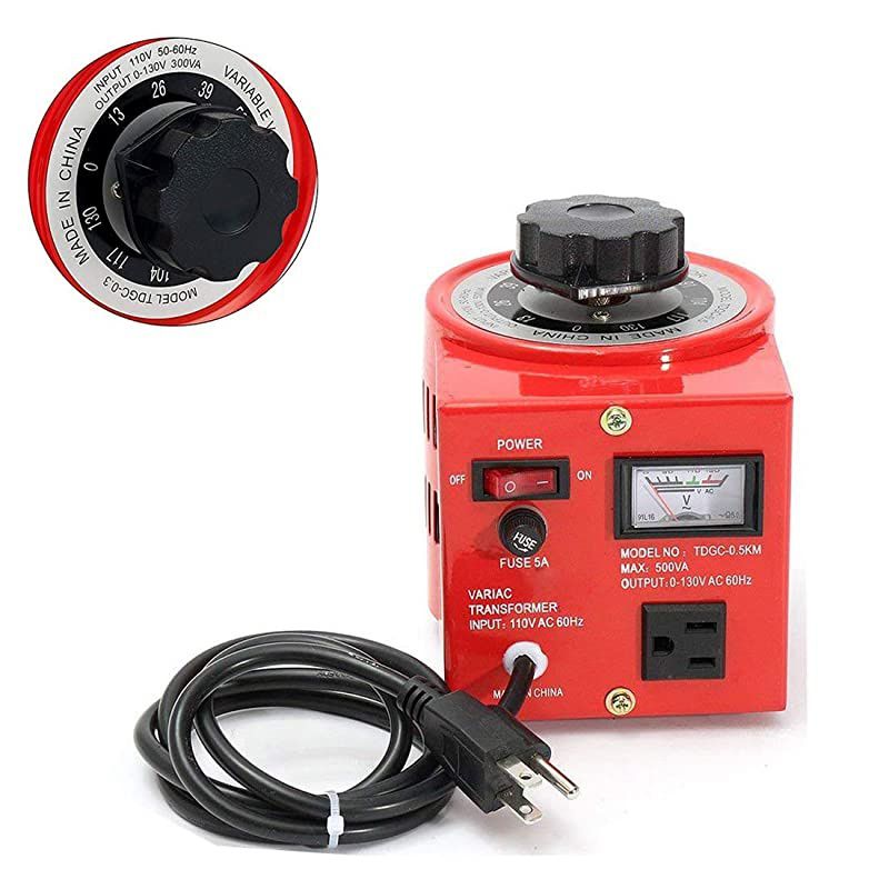 Voltage Transformer 5 Amp Auto AC Variable Voltage Regulator ,500VAC Max,120VAC Input, 0-120V/130VAC Output