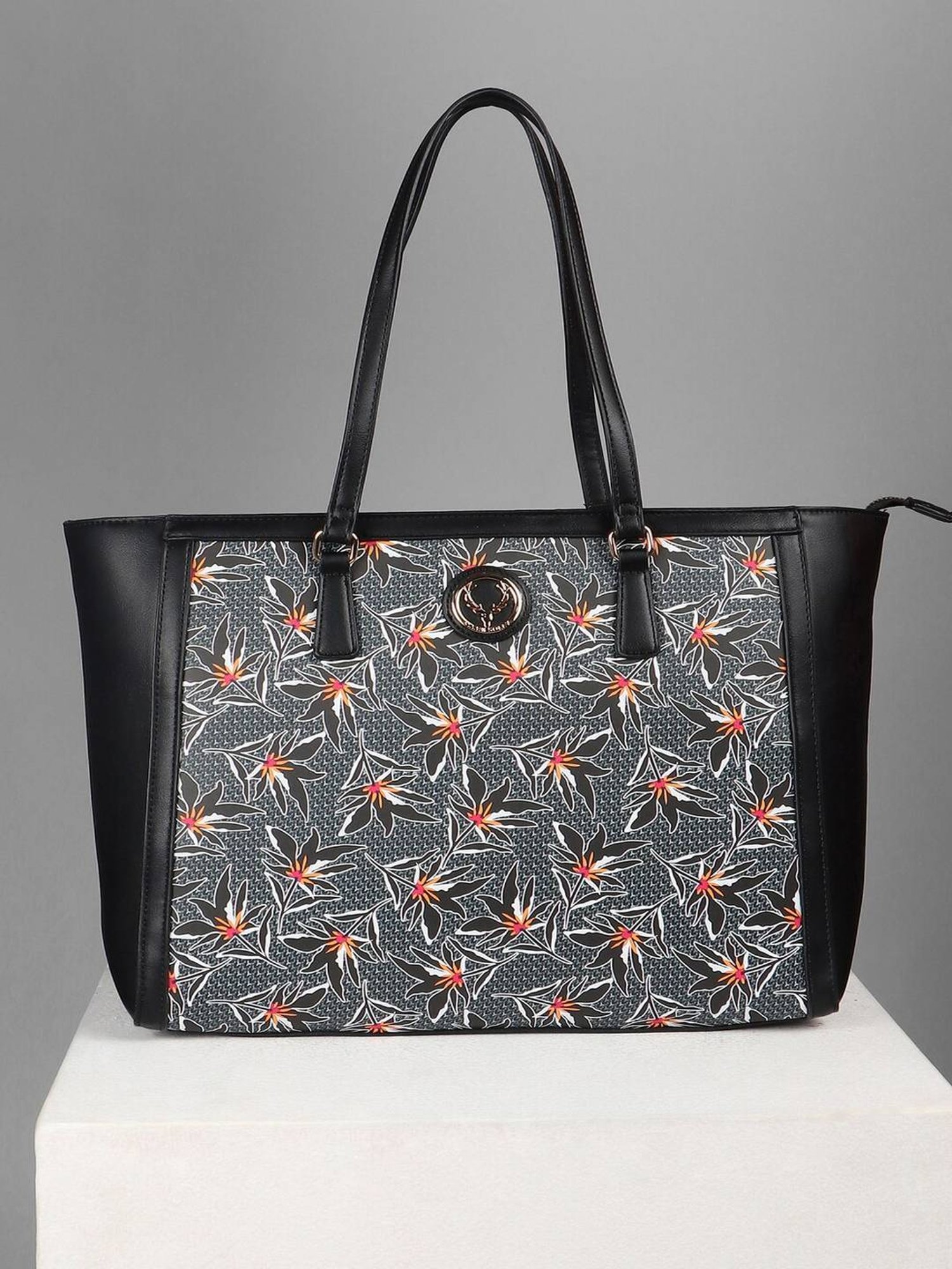 Allen Solly Multicolor Printed Medium Tote Handbag