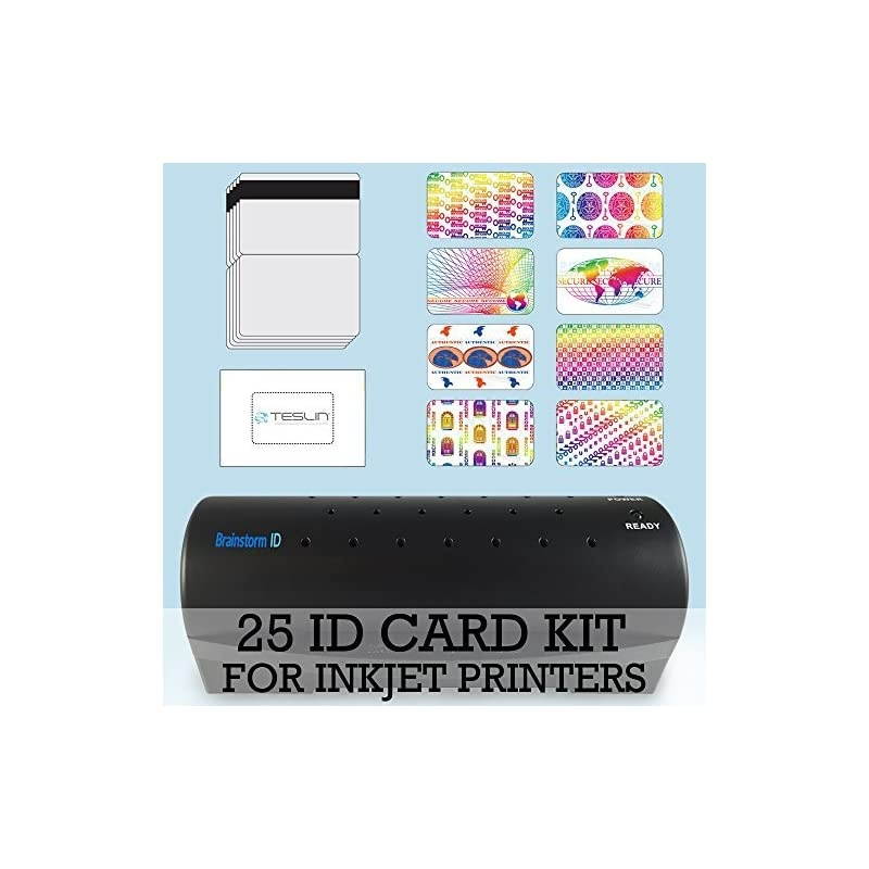 ID Card Kit Laminator Inkjet Teslin Butterfly Pouches and Holograms Make PVC Like ID Cards