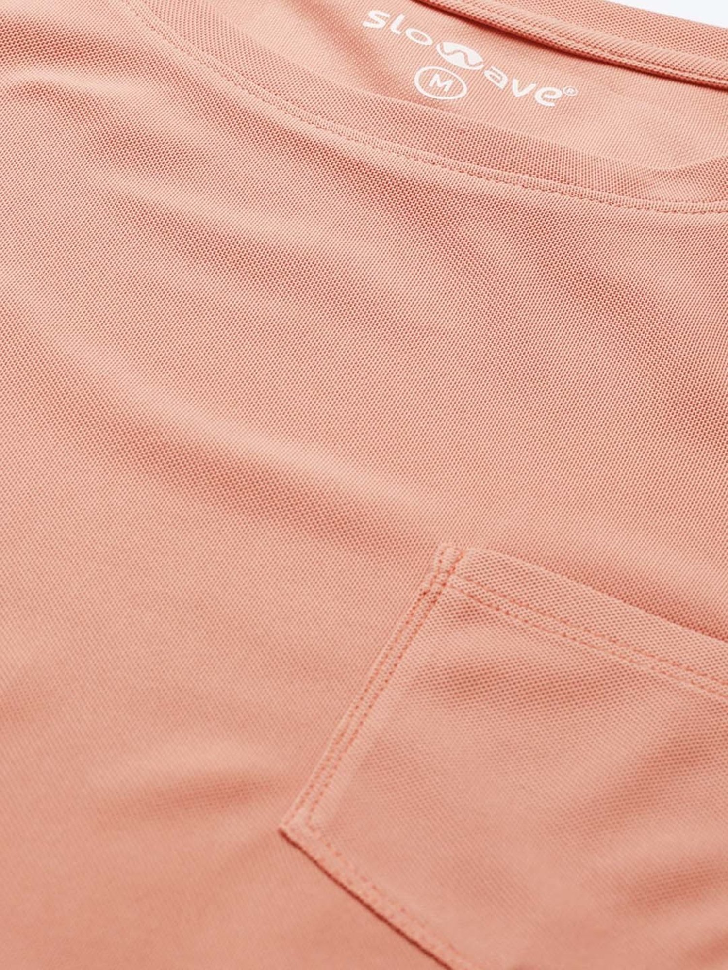 Slowave Peach Slim Fit Crew T-Shirt