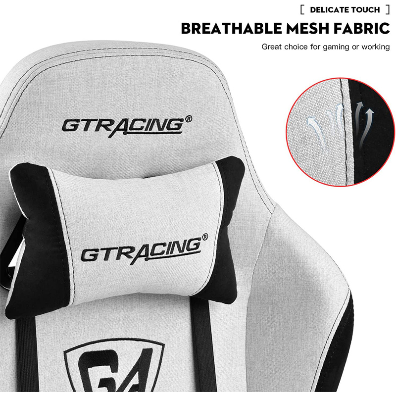GTRACING Gaming Chair Office Chair High Back Fabric Computer Chair Desk Chair Pc Racing Executive Ergonomic Adjustable Swivel Task Chair and Headrest
