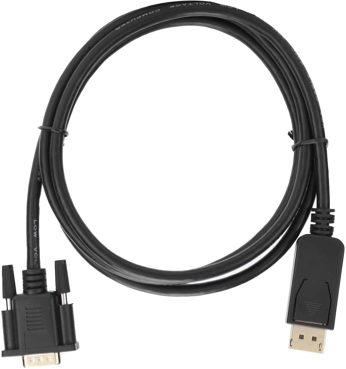 KUIDAMOS Black Cable DP to VGA Cable Compatible for Lenovo Dell HP ASUS and Other Brand Display Port to DVI-D Adapter(1.5 Meters)