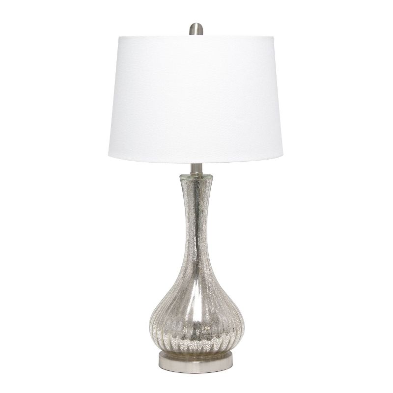 Speckled Mercury Tear Drop Table Lamp with Fabric Shade White - Lalia Home