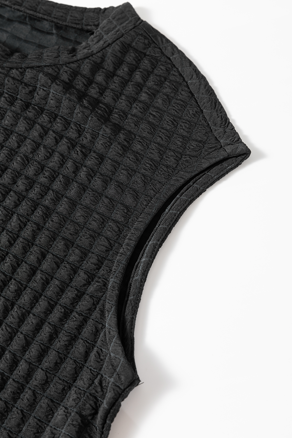 Green Solid Color Quilted Long Sleeve Top and Wide Leg Pants Set