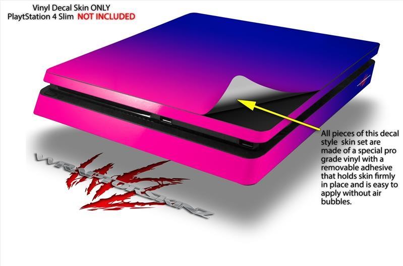Smooth Fades Hot Pink Blue Skin fits Sony PS4 Slim Gaming Console