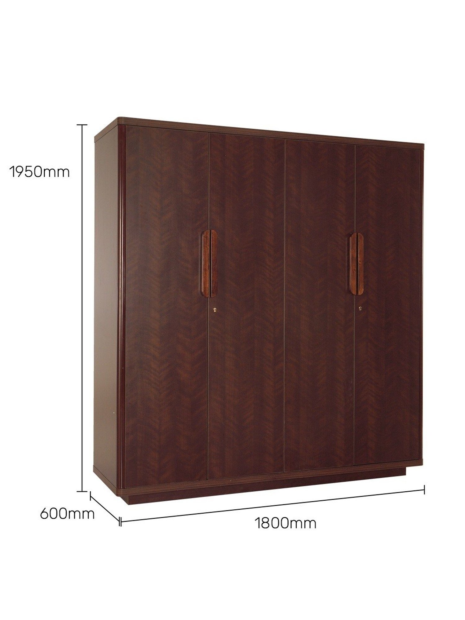 Godrej Interio Ewa Brown Engineered Wood 4 Door Wardrobe