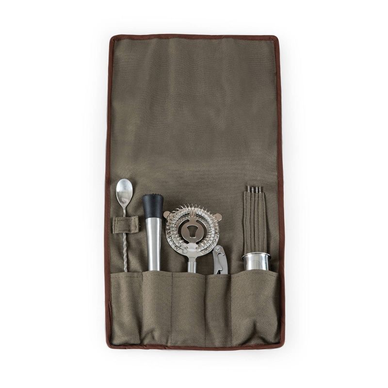 Picnic Time Bartender Travel Tool Set Green