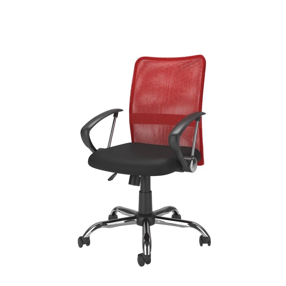 Workspace Office Chair with Contoured Red Mesh Back