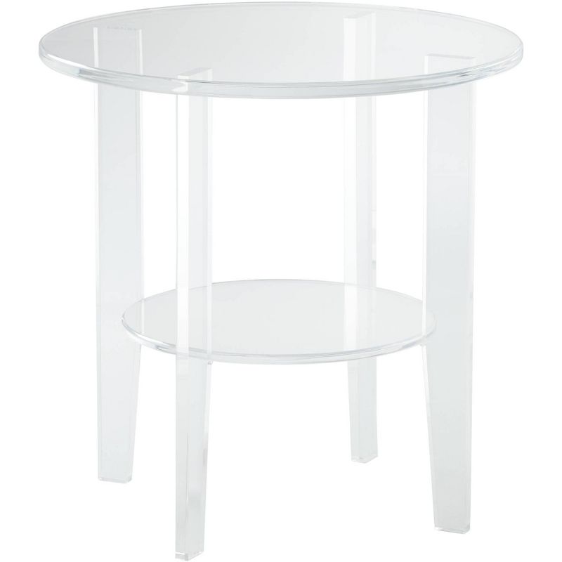 55 Downing Street Erica Clear Acrylic Round Accent Table