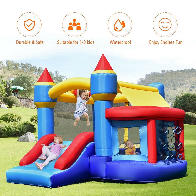 Costway Inflatable Bounce House Castle Slide Bouncer Shooting Net