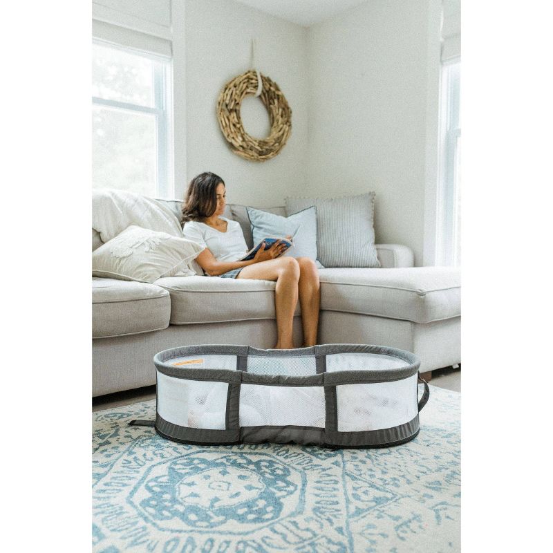 Baby Delight Snuggle Nest Peak - Portable Infant Bassinet - Gray