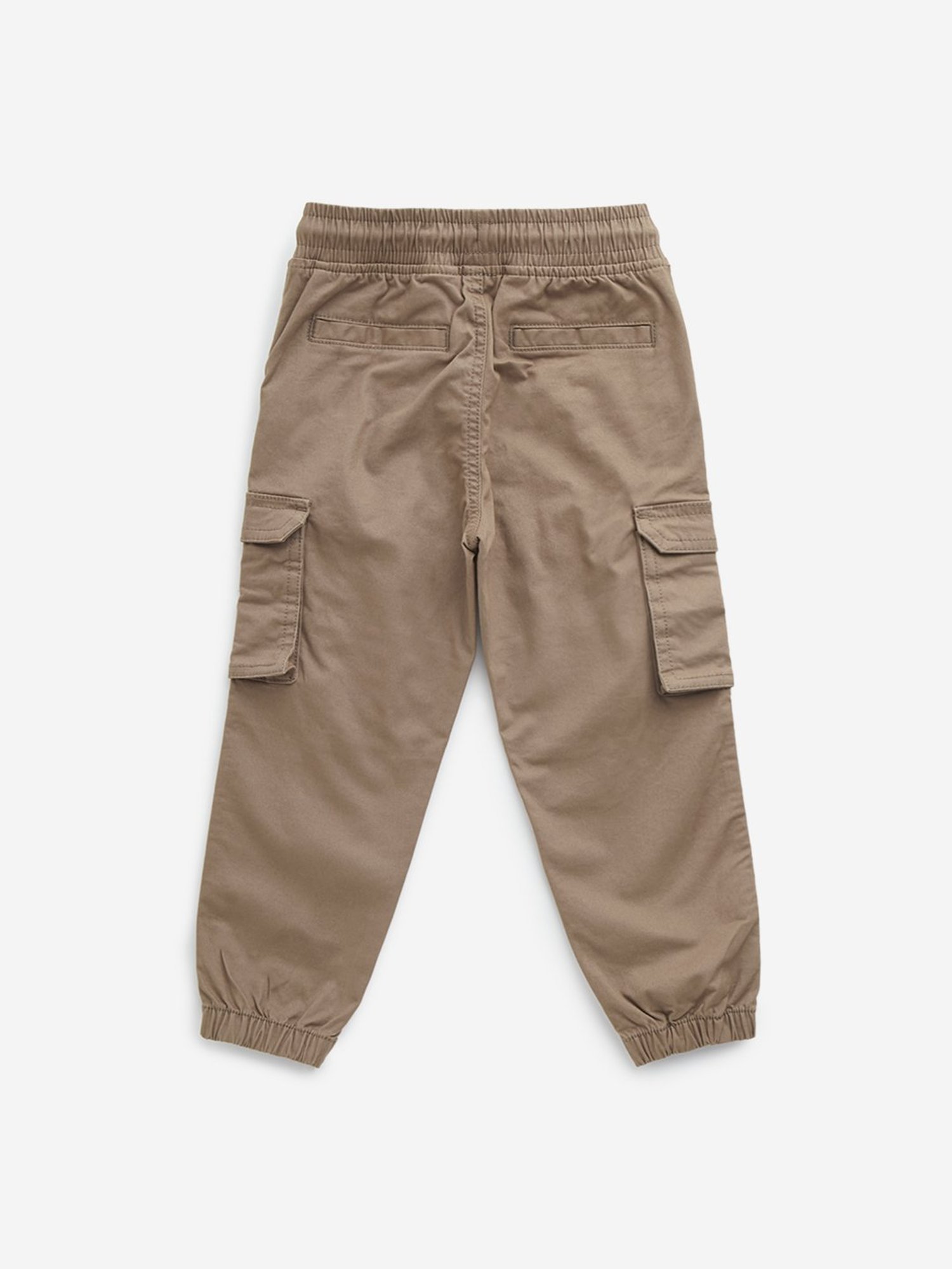 HOP Boys by Westside Light Brown Cargo-Style Mid-Rise Joggers