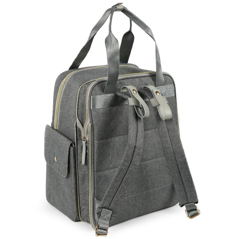 Dabney Lee Harbor Expandable Backpack Diaper Bag - Dark Gray