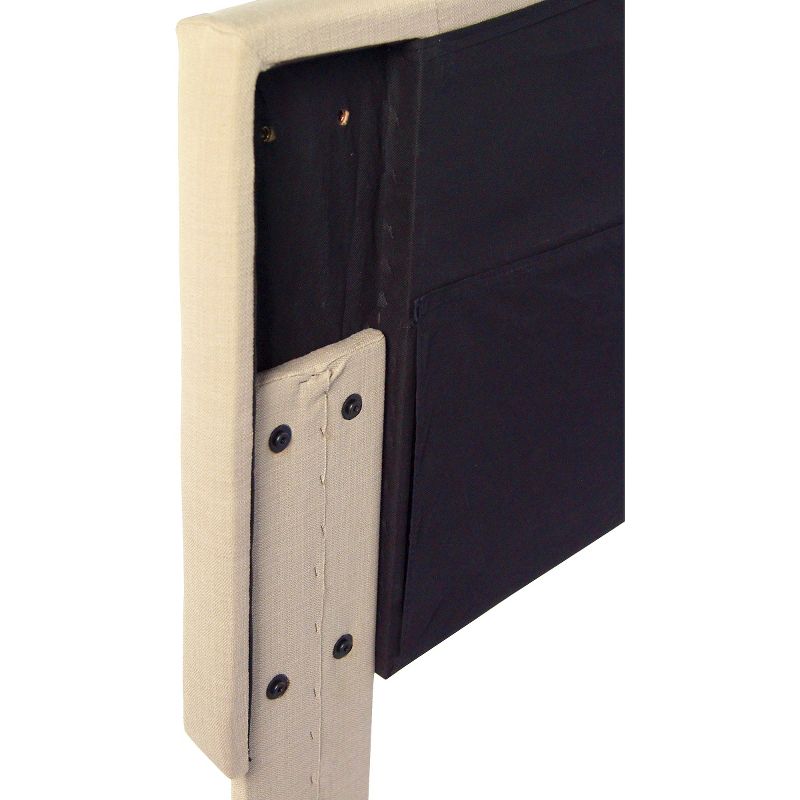 Delphi Button Tufted Adjustable Linen Twin Headboard Ivory - miBasics