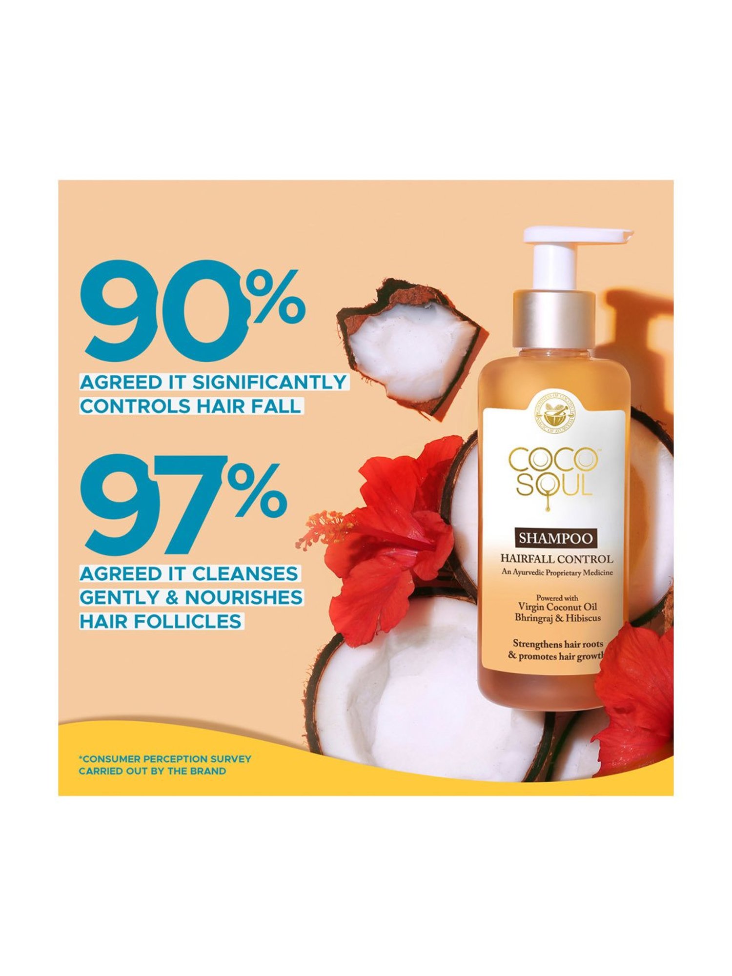 Coco Soul Hair Fall Control Shampoo with Ayurvedic Medicine by Parachute Advanced - 200 ml