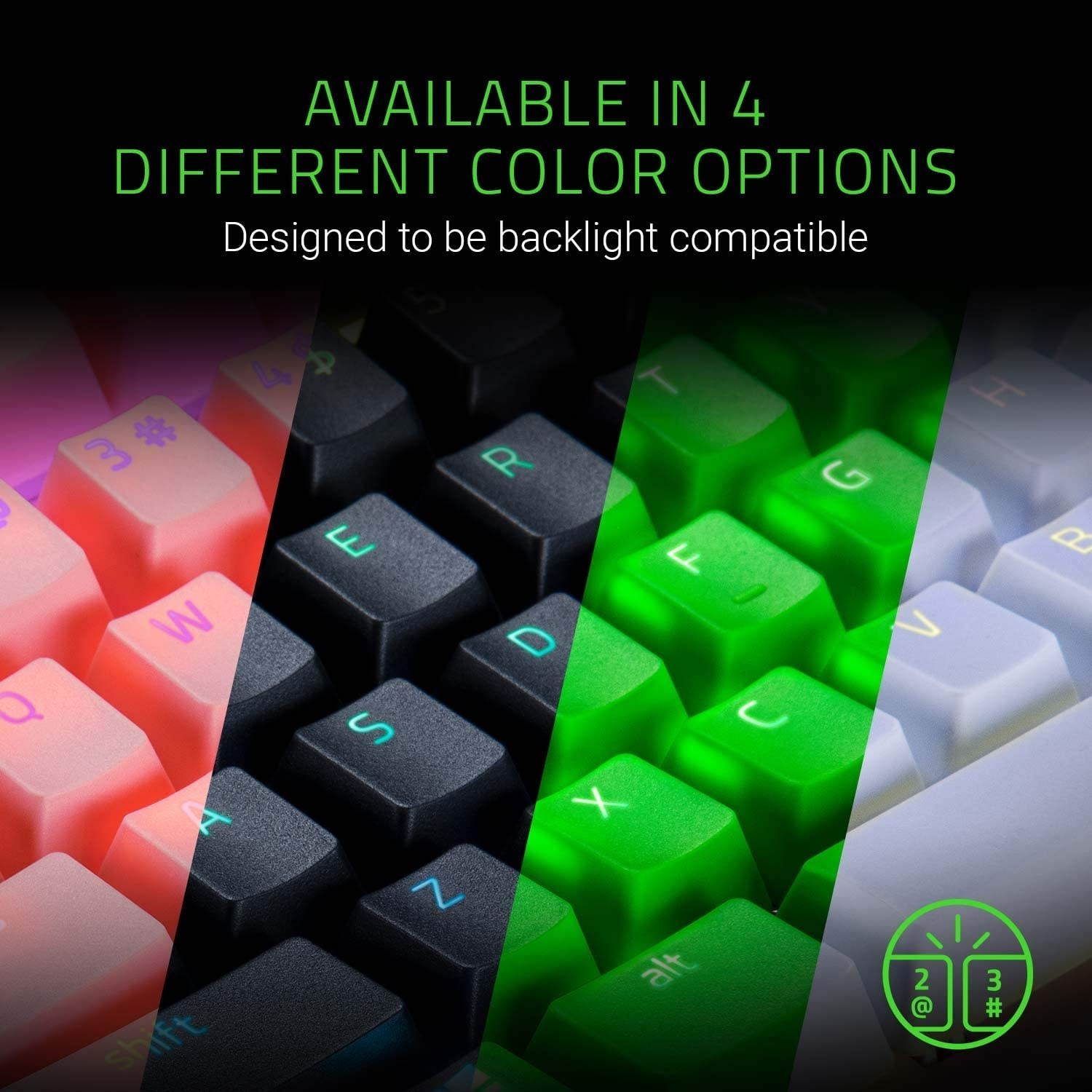 Razer Doubleshot PBT Keycap Upgrade Set for Mechanical & Optical Keyboards: Compatible with Standard 104/105 US and UK layouts - Classic Black