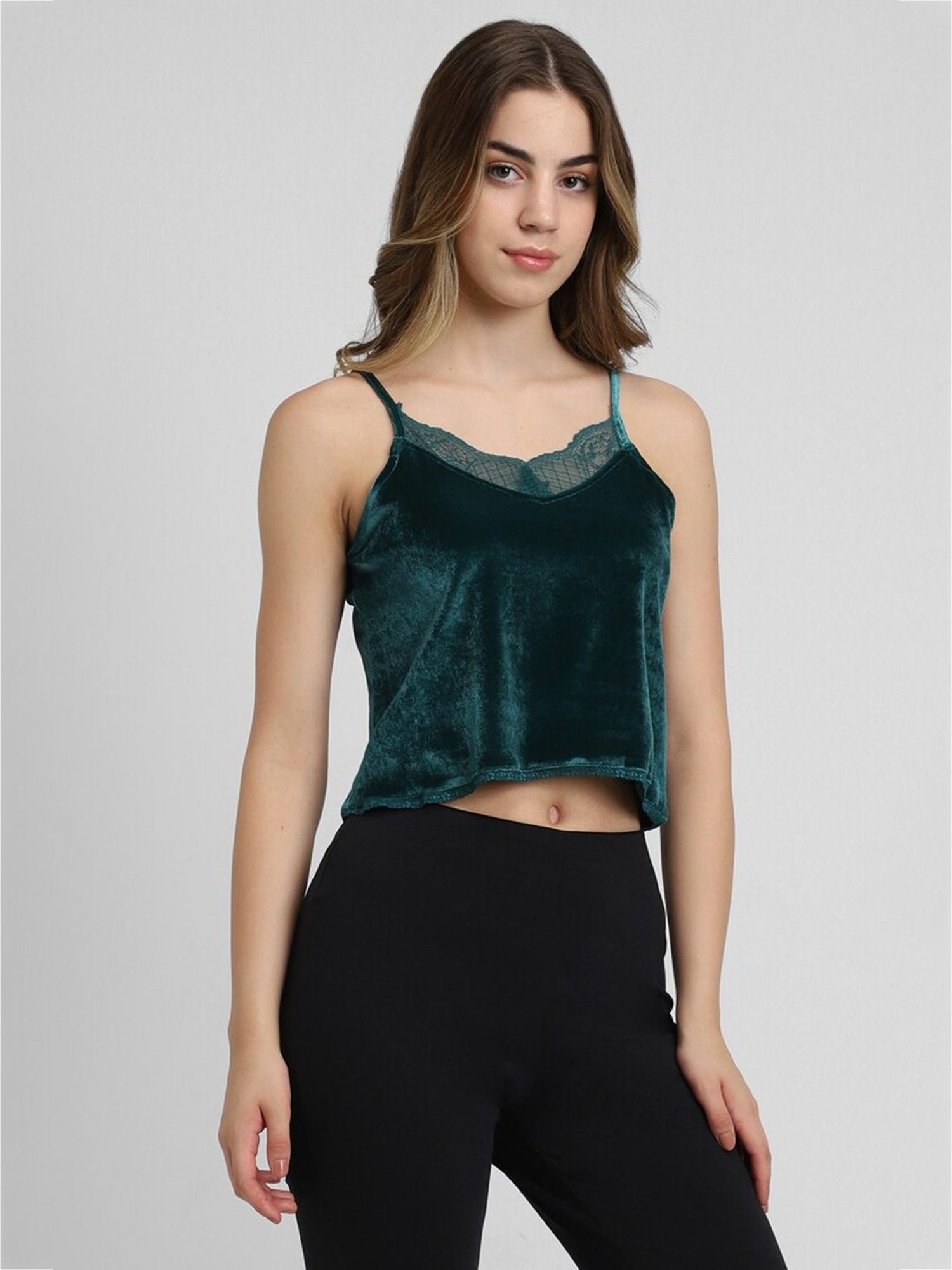 Forever 21 Teal Regular Fit Crop Top