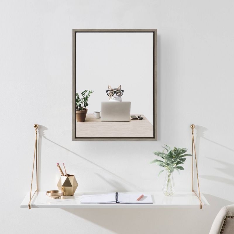 18" x 24" Sylvie I Work in Accounting Framed Canvas by the Creative Bunch Studio Gray - Kate & Laurel All Things Decor