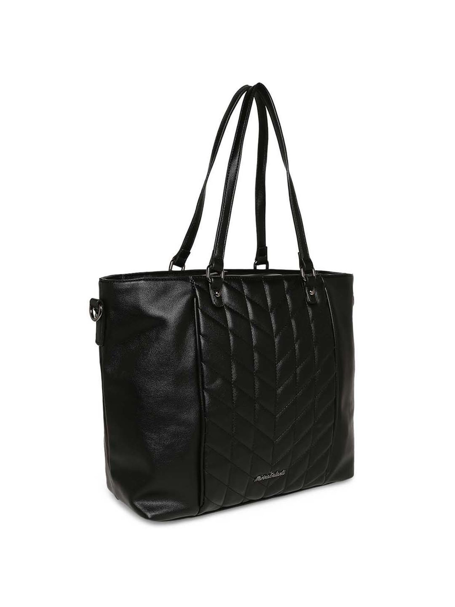Marina Galanti Black Quilted Medium Tote Handbag