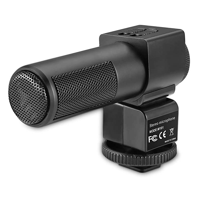 Camera Microphone-Stereo Microphone Adopts X-Y Stereo Pickup Technology Suitable for Digital SLR Camera for Clear and Stable Sound Image Positioning Universal Video Microphone