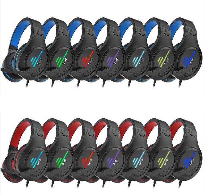 G90 Computer headset breathing light gaming headphone 2.2 meters long braided cord Headset Microphone
