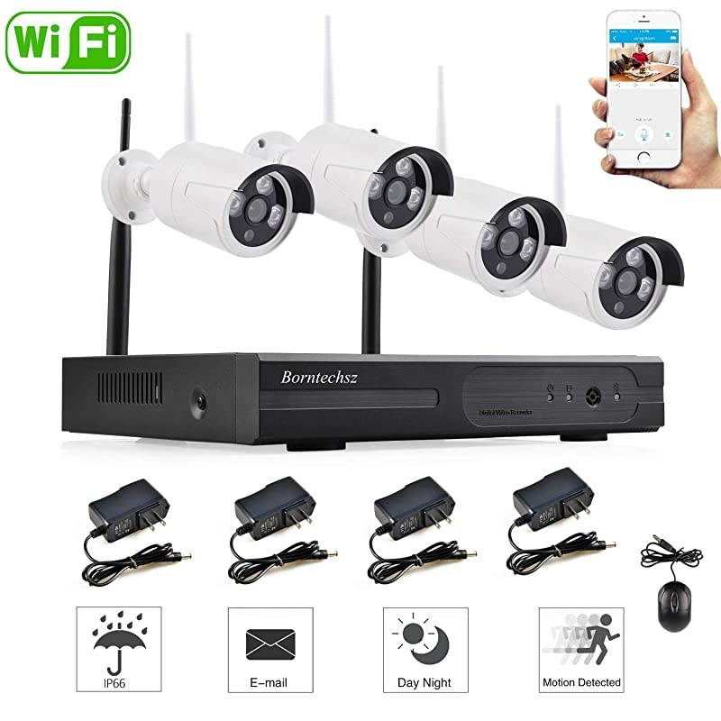 4ch WiFi dvr kit 13mp Outdoor 4Channels Wireless WiFi NVR Suit Kit HD IR 960P WiFi IP Camera P2P CCTV Security System