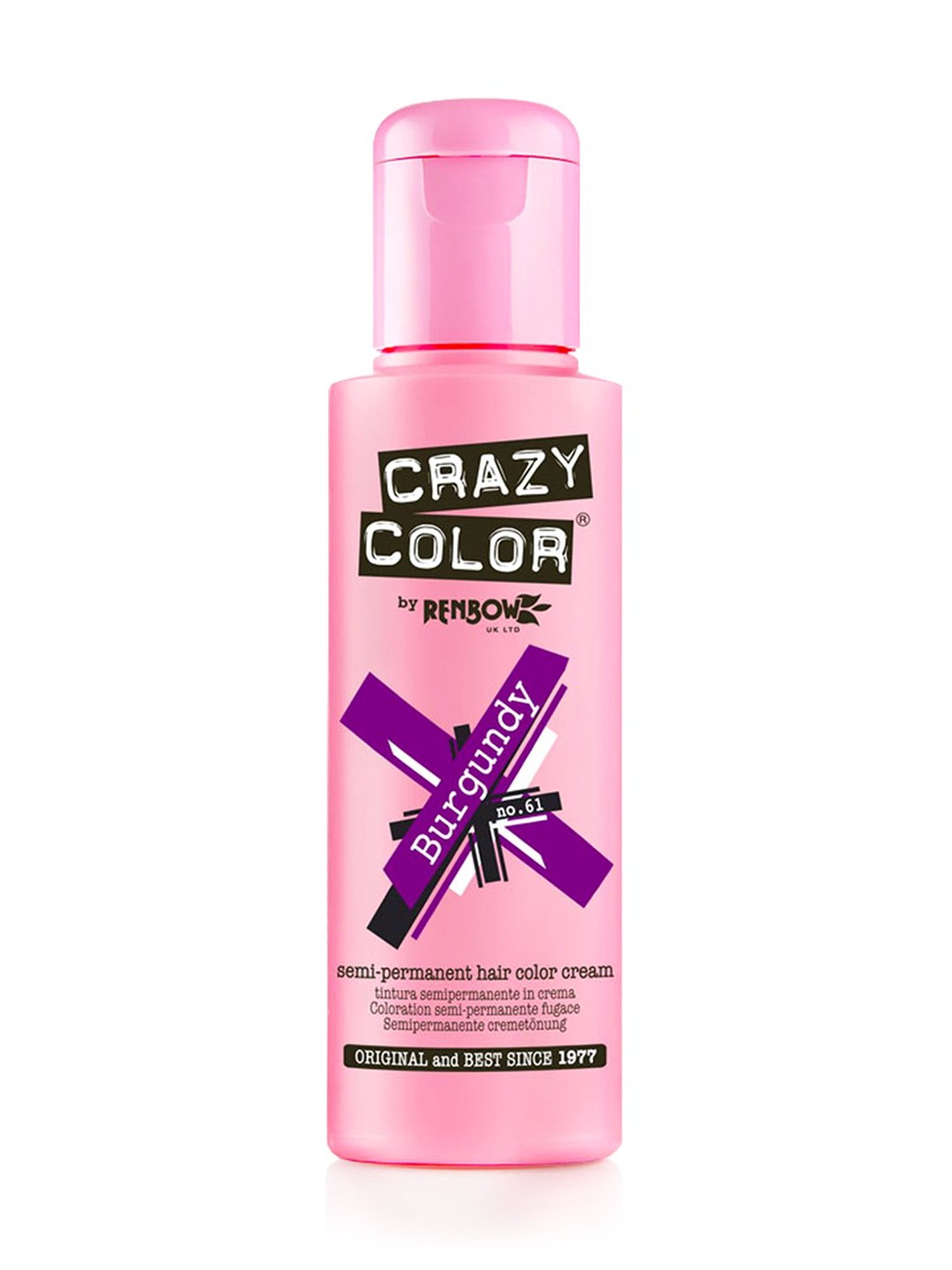 Crazy Color Semi-Permanent Hair Color Cream Burgundy 61 - 100 ml