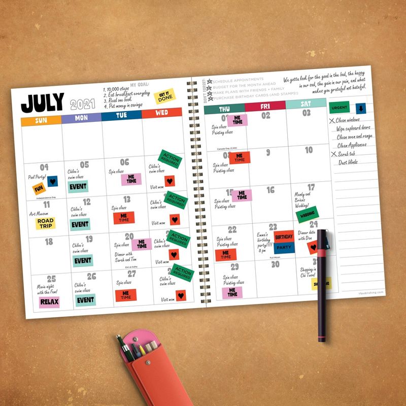 2021-22 Academic Planner 8.5" x 11" Folky Floral Daily/Weekly/Monthly - The Time Factory