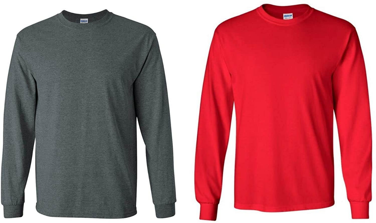Gildan Men's Ultra Cotton Adult Long Sleeve T-Shirt, 2-Pack