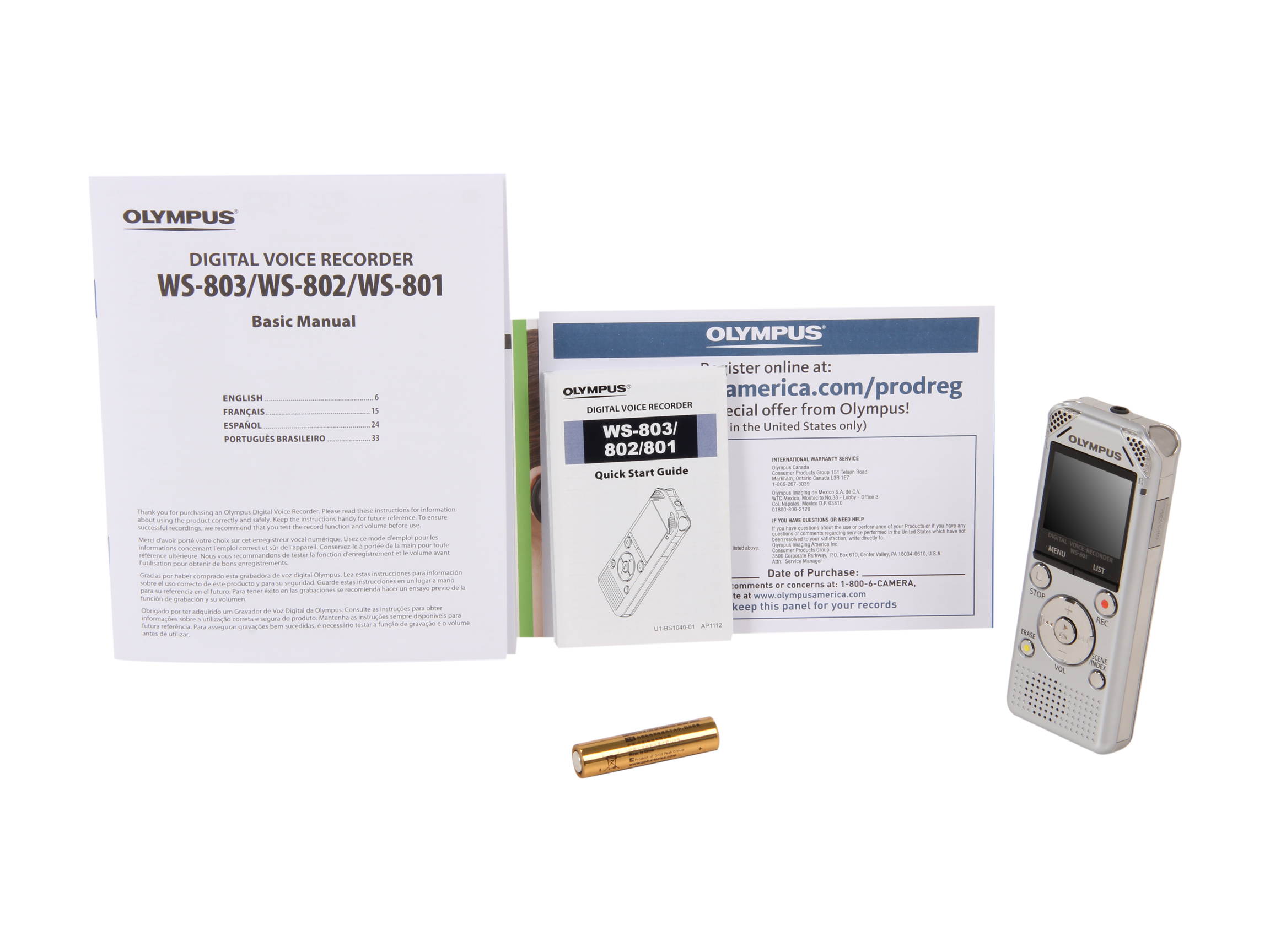 OLYMPUS WS-801 Digital Voice Recorder