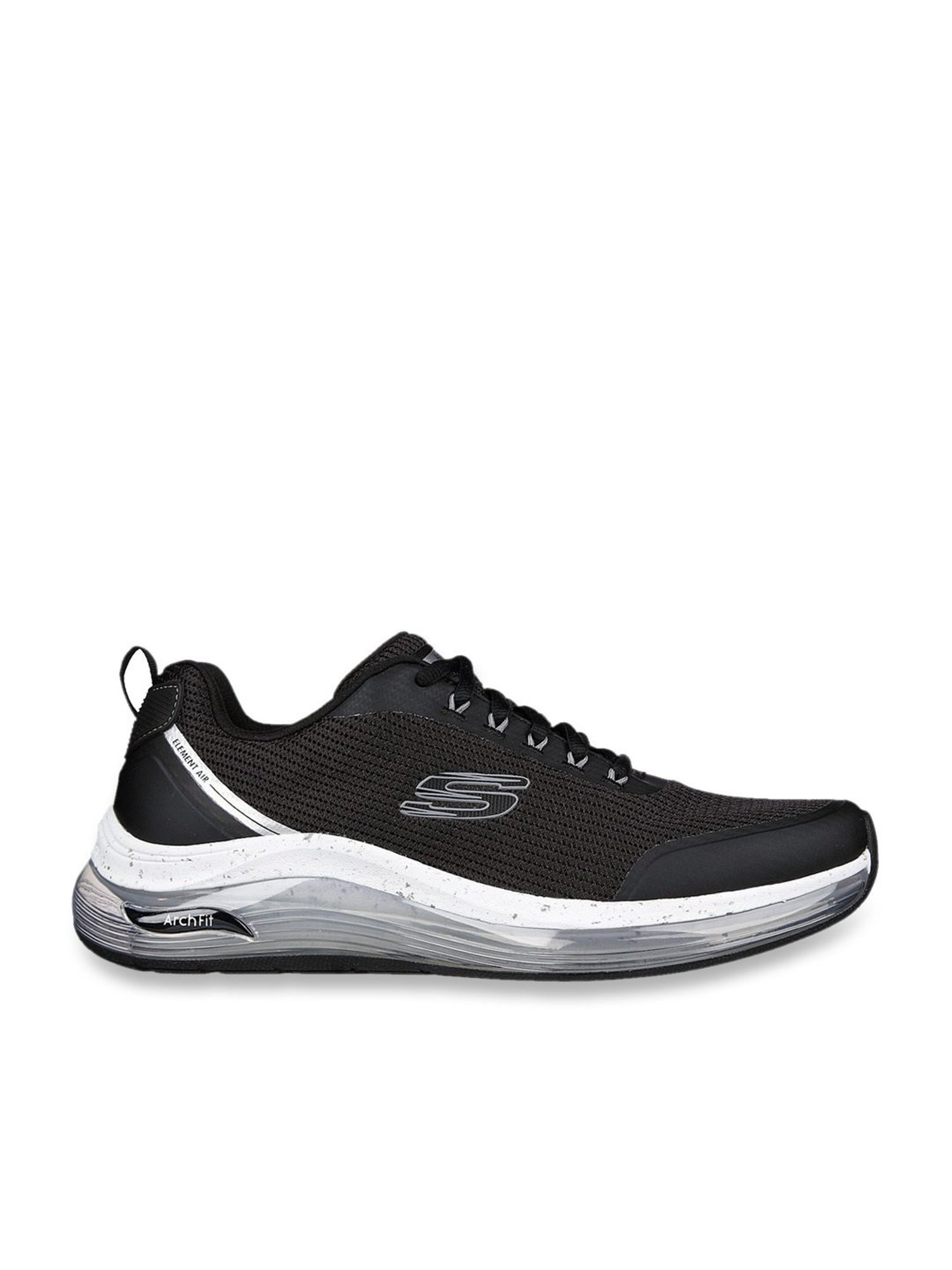 Skechers Men's ARCH FIT ELEMENT AIR Black White Casual Lace Up Shoe
