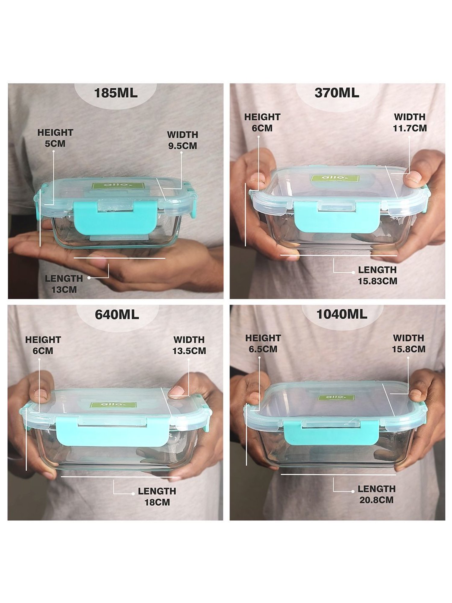Borosilicate Glass Containers with Lids Microwave Safe Container for Glass Food Storage Containers