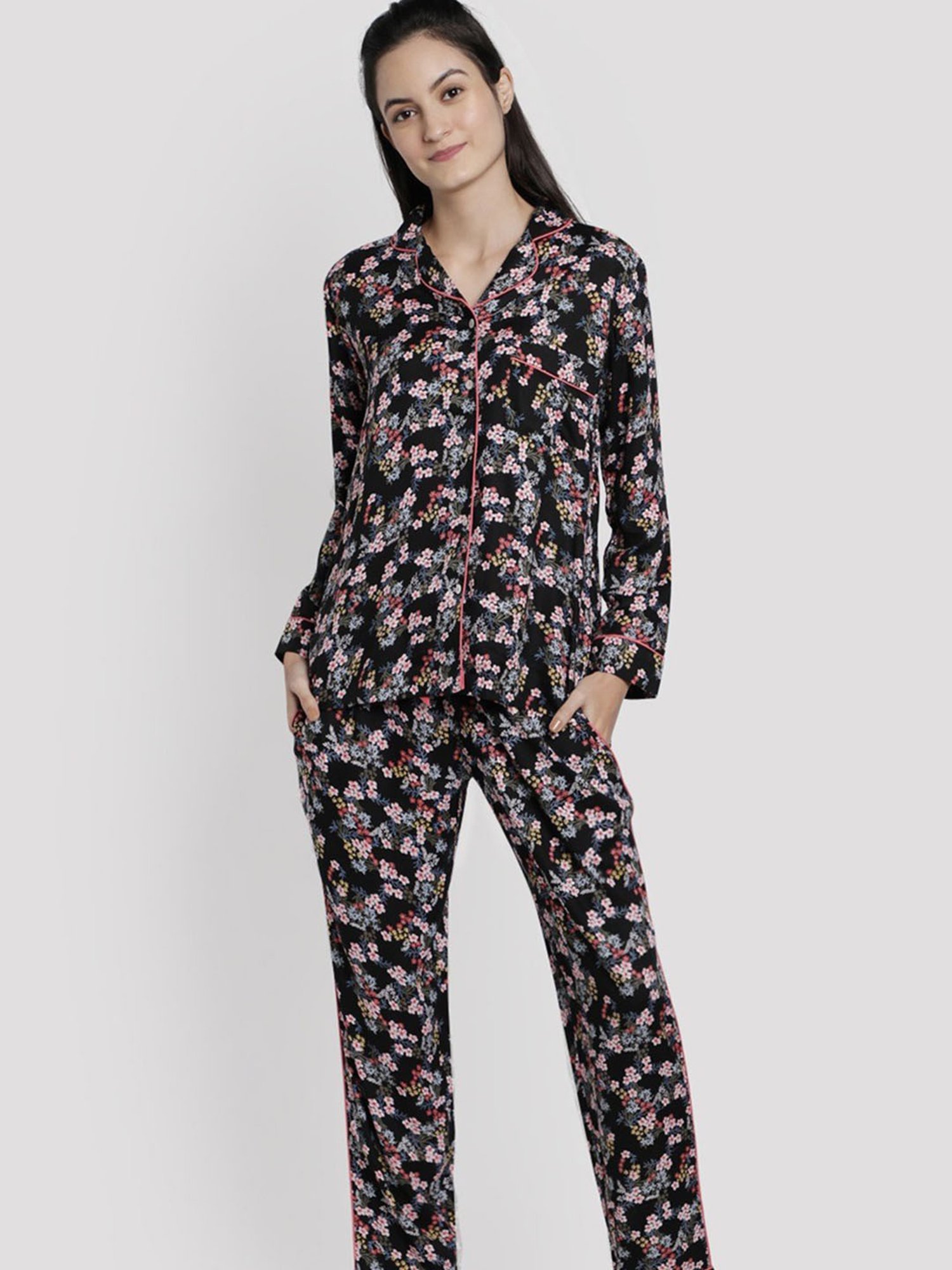 Dusk Attire Multicolor Midnight Garden Pyjama Set