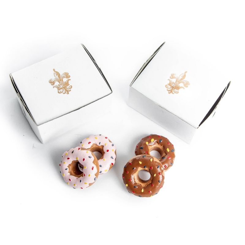 The Queen's Treasures 18"  Doll Food Accessories, 4 Pc Strawberry and Chocolate Doughnuts Plus 2 Bakery Box