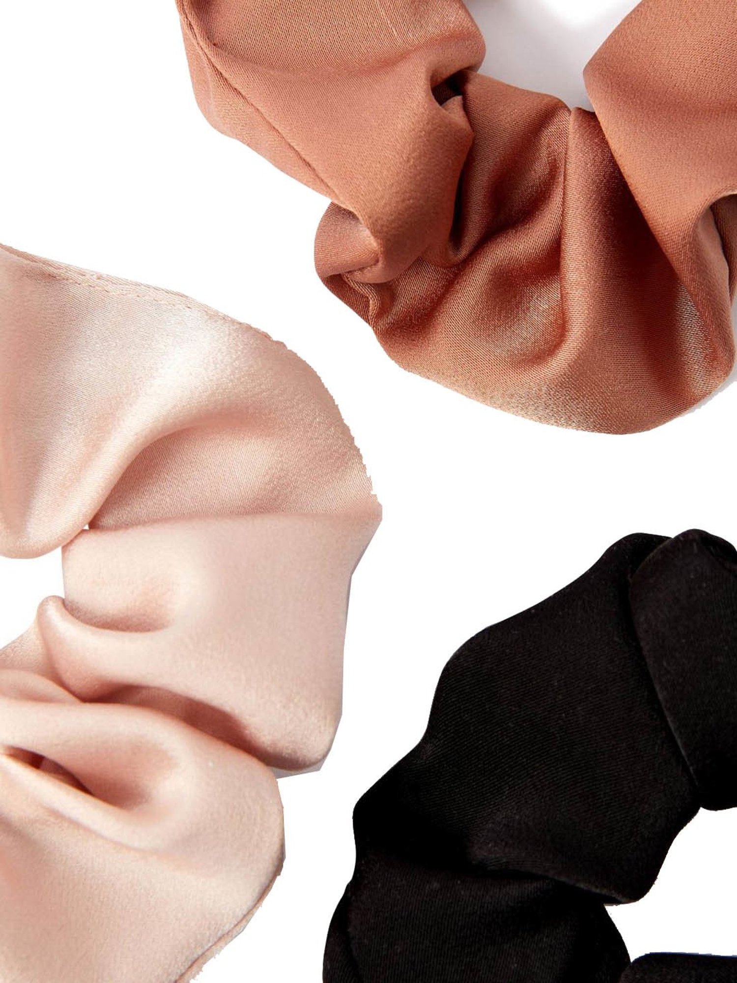 Accessorize London Multicolor Solid Hair Scrunchies Pack of 3