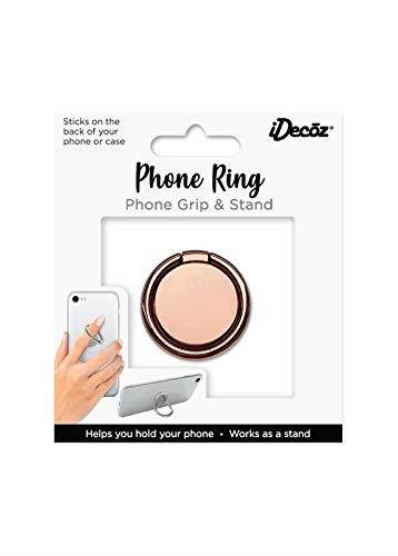 iDecoz Phone Ring Stand Universal Phone Ring Holder Kickstand. Works with iPhone Xs, iPhone Xs MAX, iPhone X, iPhone 8/8 Plus, iPhone 7/7 Plus and More (Rose Gold)