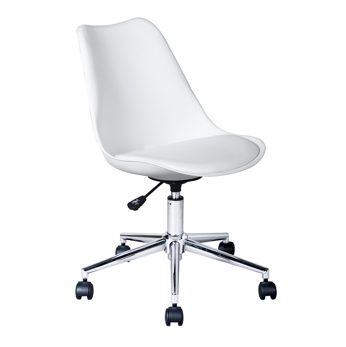 Furniture R White Faux Leather Home Office Desk Chair