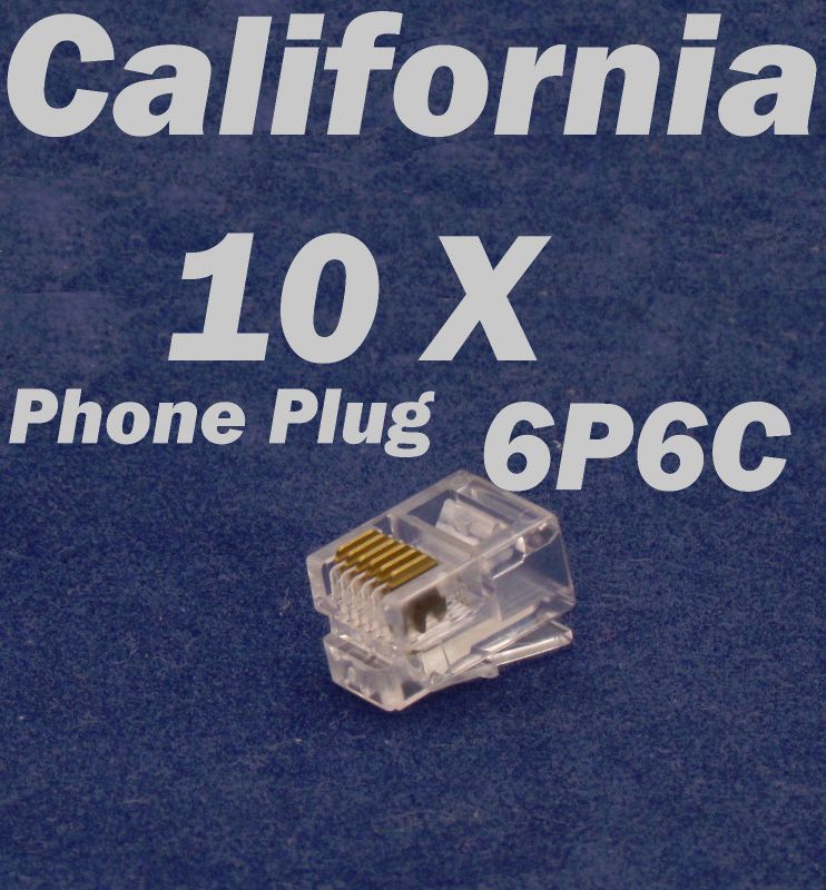 10 X Pcs RJ12 Plug 6P6C Phone Modular Telephone Connector Adapter DSL Crimp RJ11