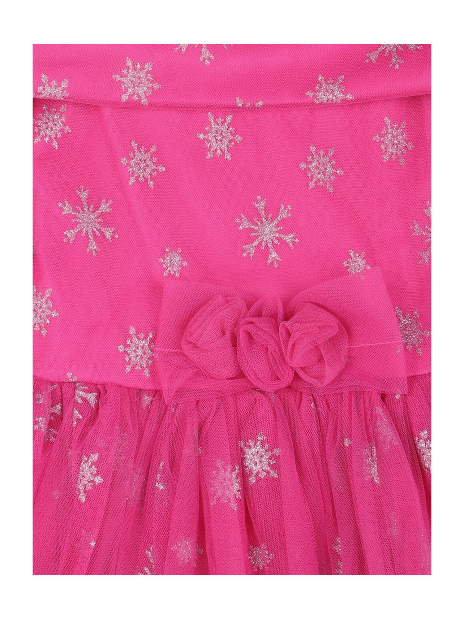 Allen Solly Junior Pink Embellished Frock with Scrunchie