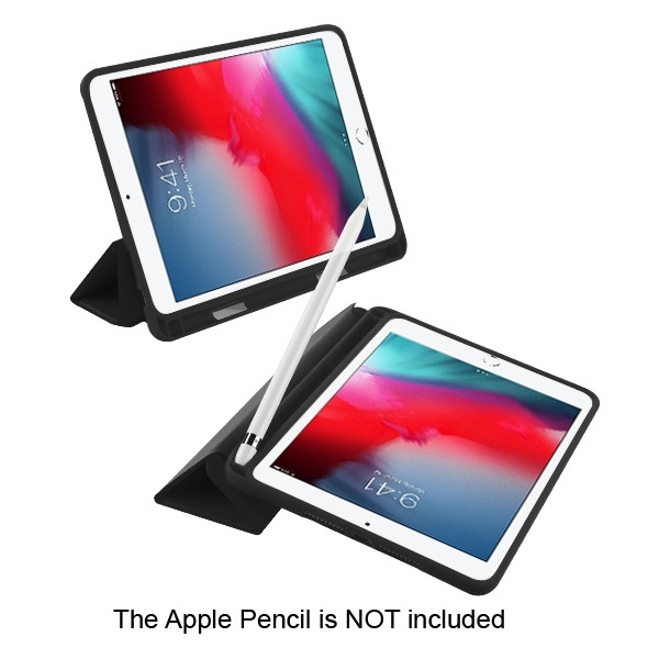 Smart Leather Hybrid Case with Apple Pencil Holder for iPad Mini 5 (5th Generation) / iPad Mini 4 - Black