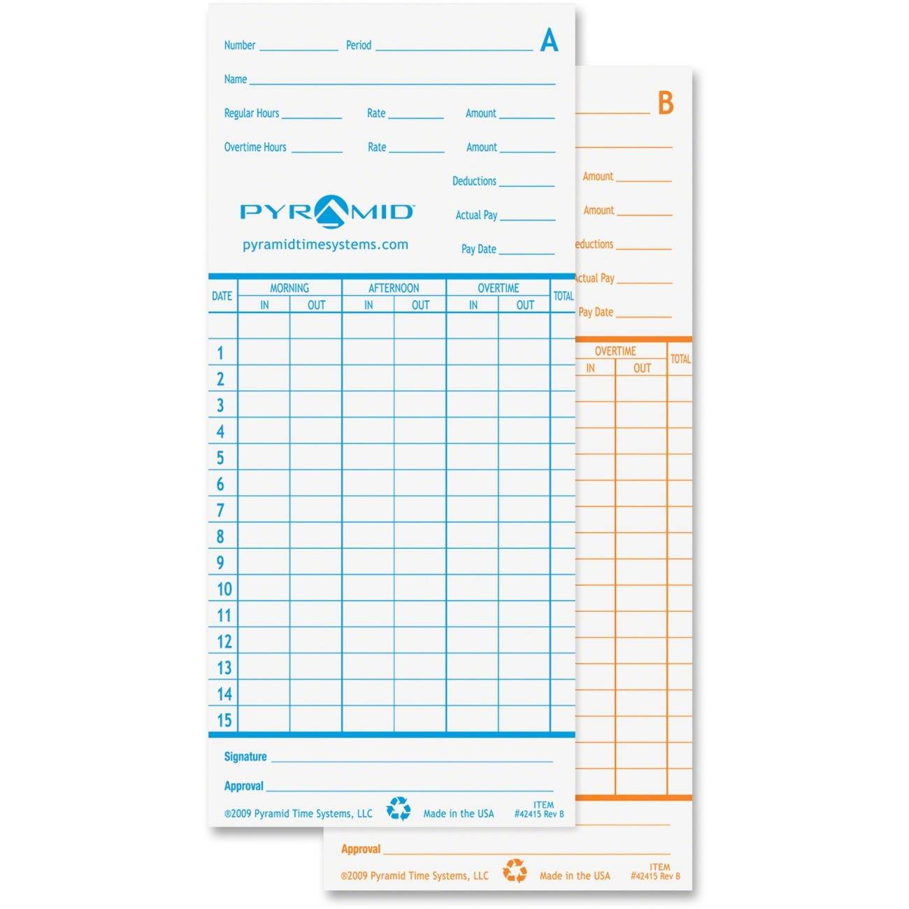 PYRAMID 42415 Time Card,PK100