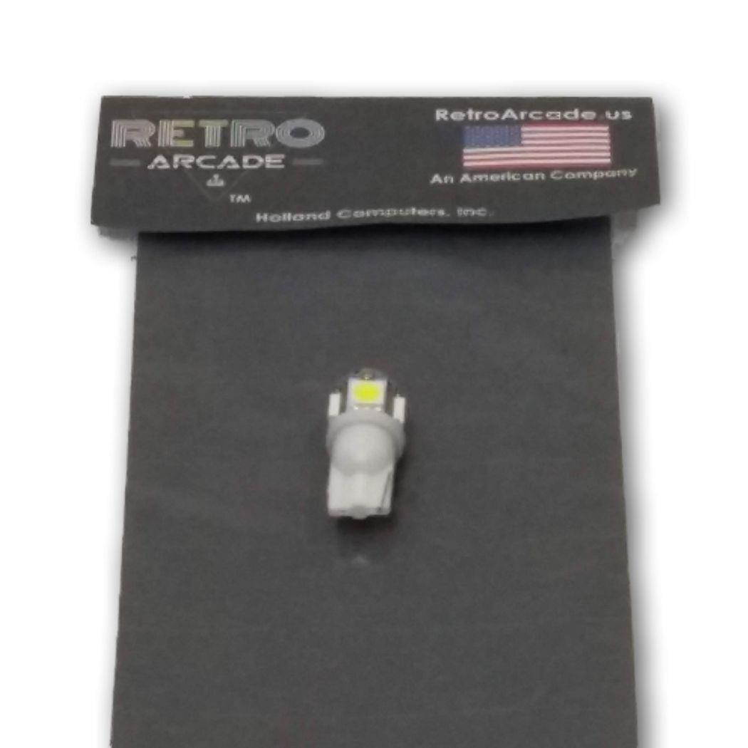 Pinball replacement bulb LED 13 volt AC, 5050 wedge base T10 5-SMD White