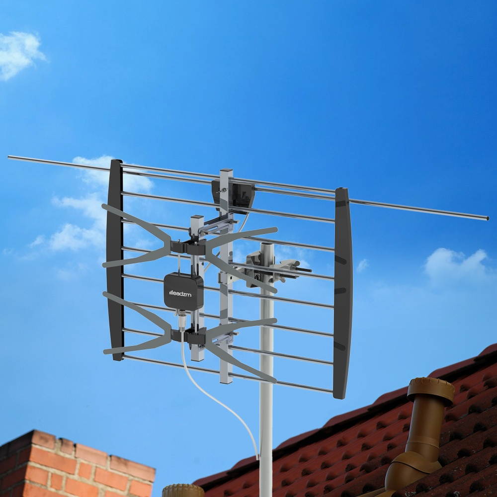 140 Miles Outdoor Antenna Digital Amplified 2 Grids/Wire with Amplifier Coaxial Cable and Black Stand 10m 10 m Wire New Arrival