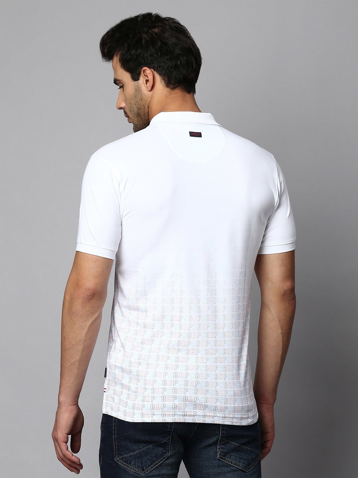 Beverly Hills Polo Club White Regular Fit Cotton Polo T-Shirt