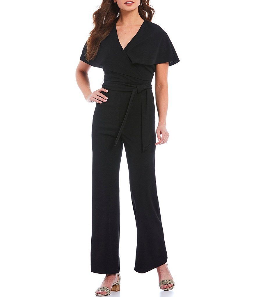 Alex Marie Beth Wrap Cape Sleeve Machine Washable Jumpsuit