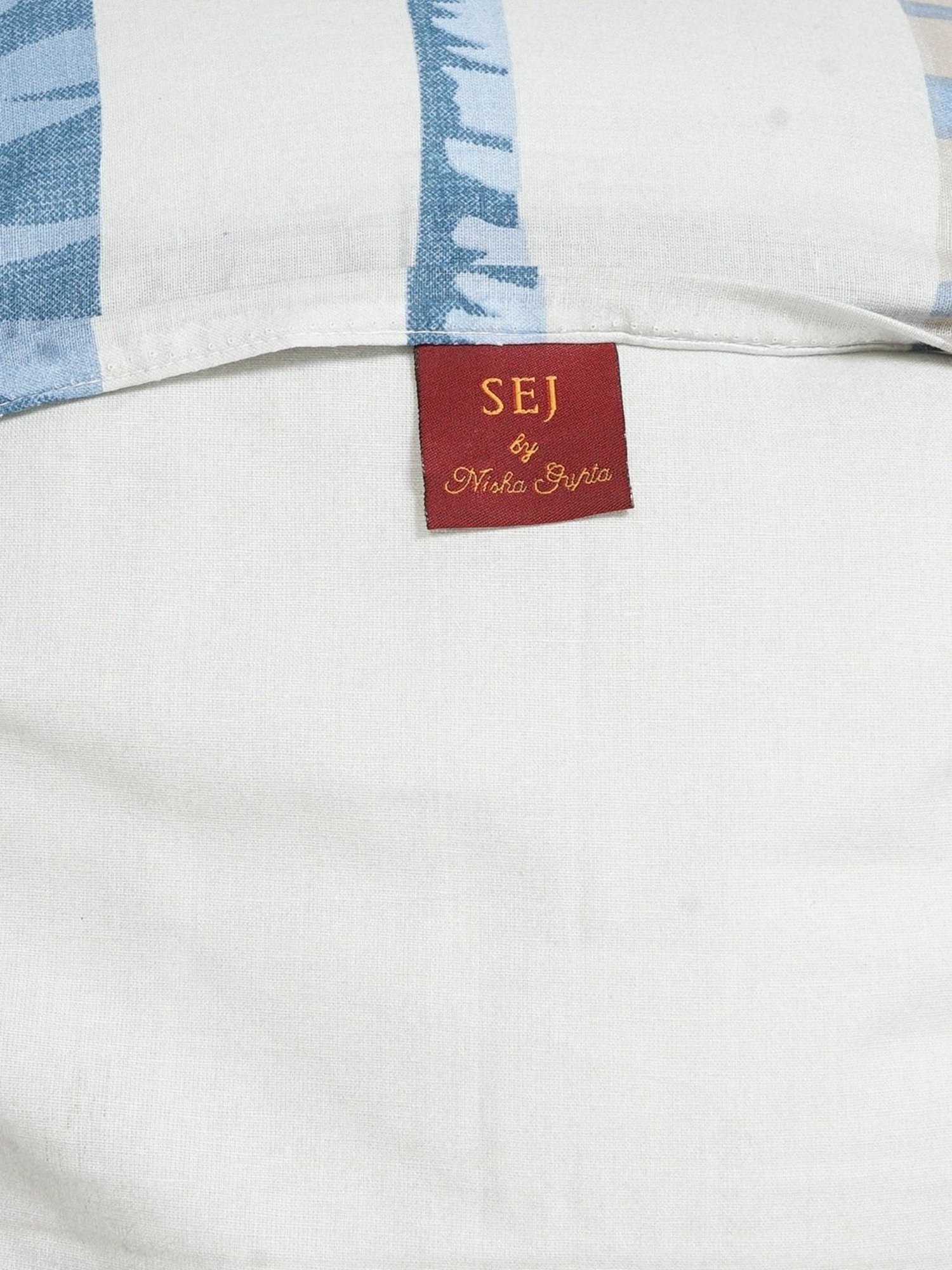 SEJ by Nisha Gupta Abstract Blue 160 TC Cotton King Bed Sheet with 2 Pillow Covers