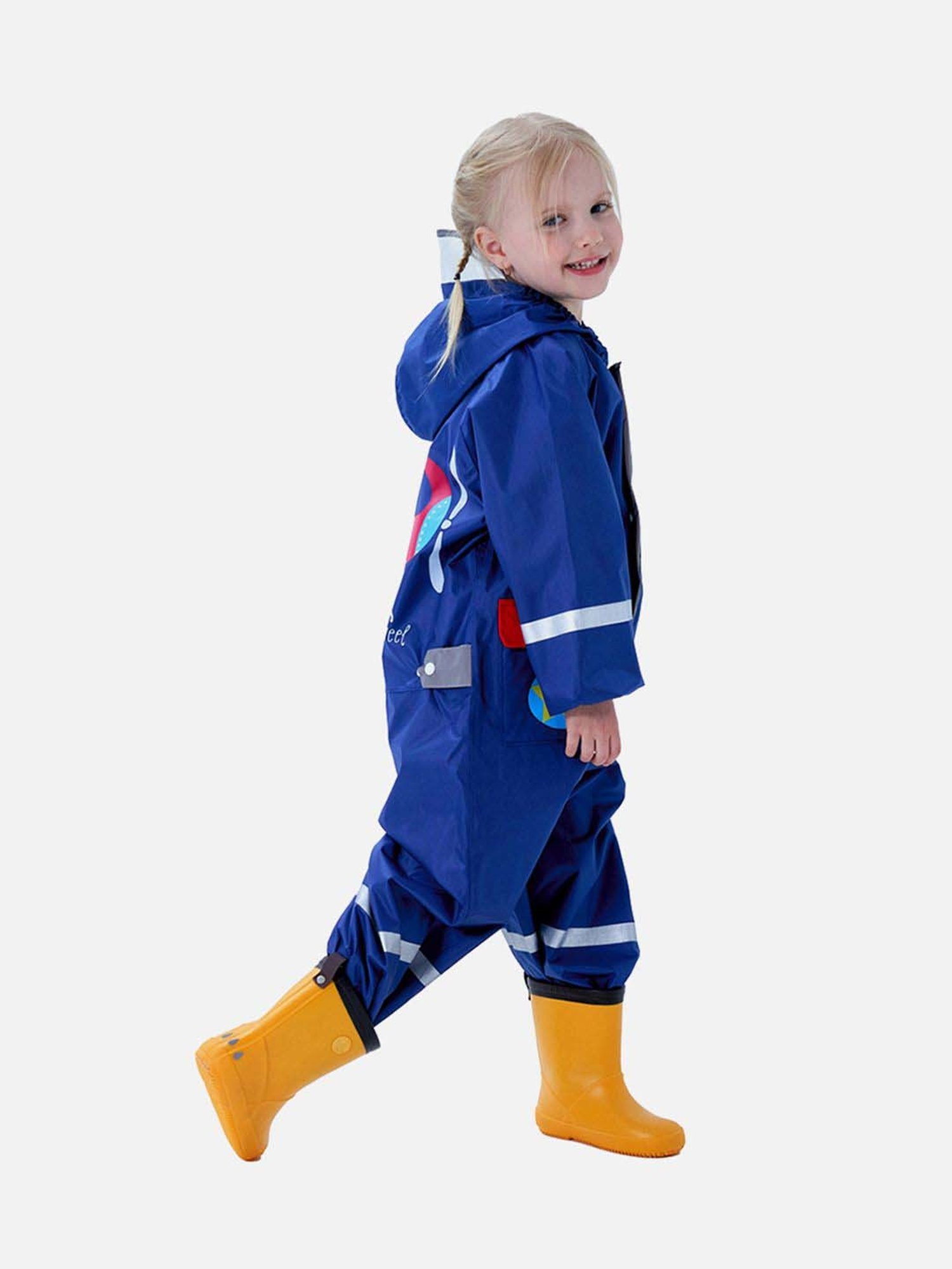 Little Surprise Box Kids Pink Printed Full Sleeves Raincoat