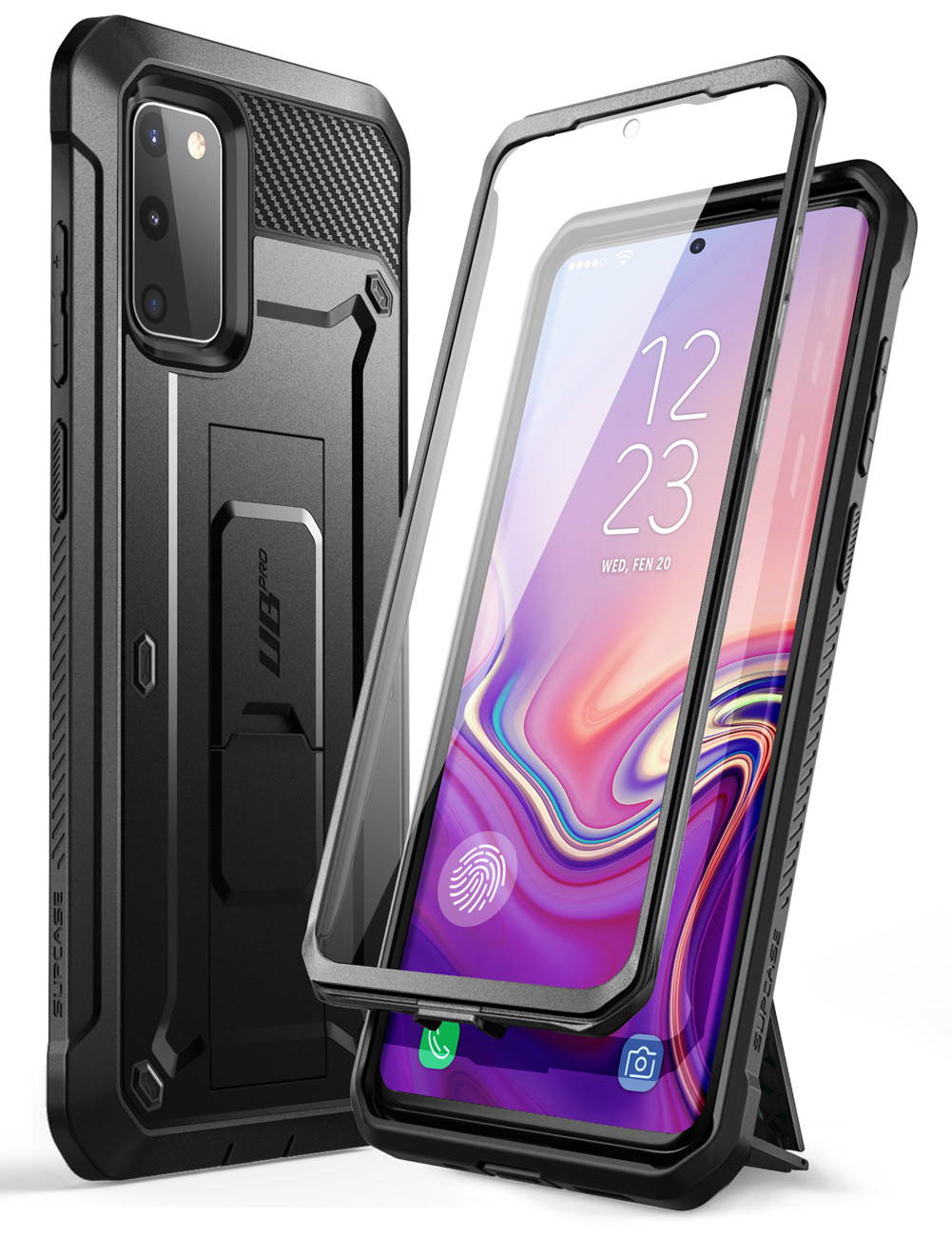 Unicorn Beetle Pro Series Designed for Samsung Galaxy S20 FE 5G Case (2020 Release), Full-Body Dual Layer Rugged Holster & Kickstand Case with Built-in Screen Protector (Black)