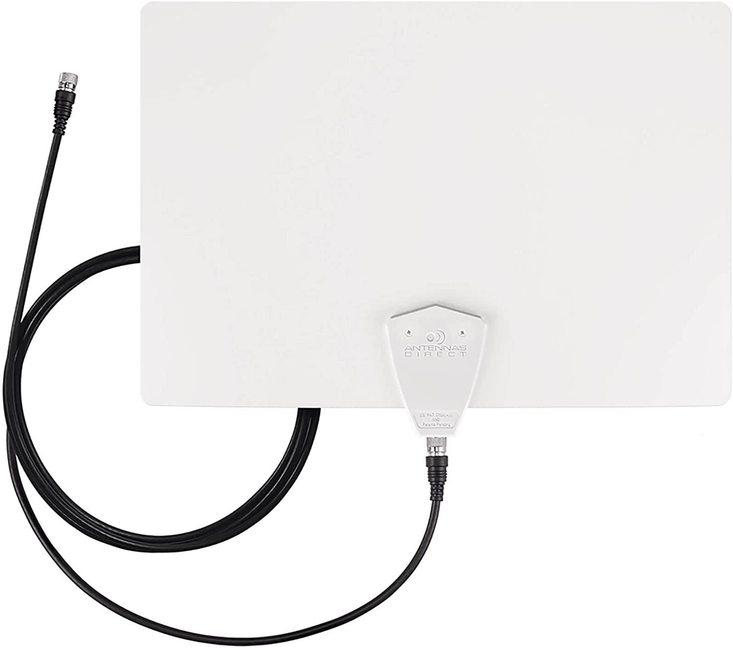 Antennas Direct ClearStream FLEX Amplified TV Antenna, 50+ Mile Range, UHF/VHF, Multi-Directional, Grips to Walls, USB In-Line Amplifier, 12 ft. Coaxial Cable, 4K Ready, Black/White/Paintable - FLEX